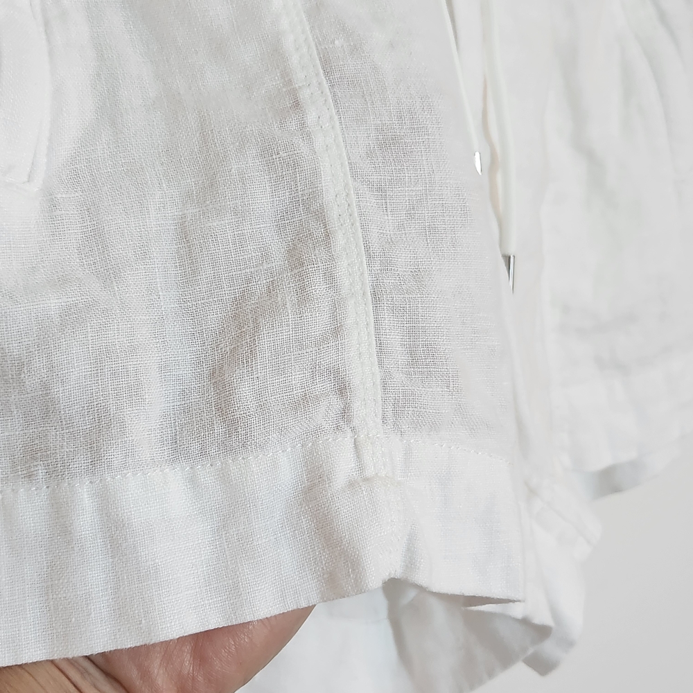Athleta White Linen Pull-On Shorts Size 4 - Picture 3 of 10